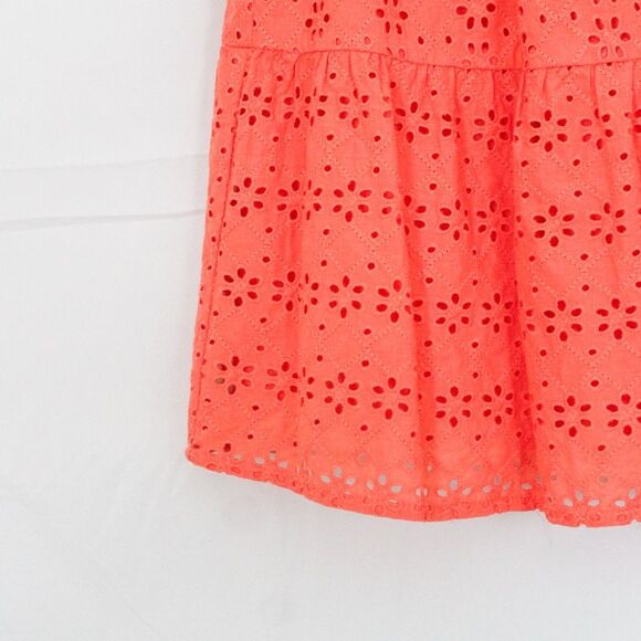 Loft Eyelet Peplum Halter Shell - Small, Coral - Picture 8 of 11